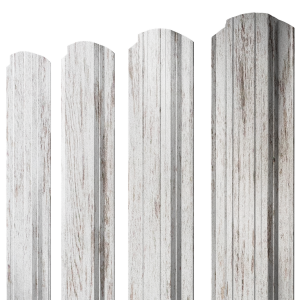 Штакетник Прямоугольный фигурный 0,45 Print Elite Snow Wood TwinColor