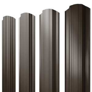 Штакетник Прямоугольный фигурный 0,5 GreenCoat Pural BT RR 32 темно-коричневый (RAL 8019 серо-коричневый)