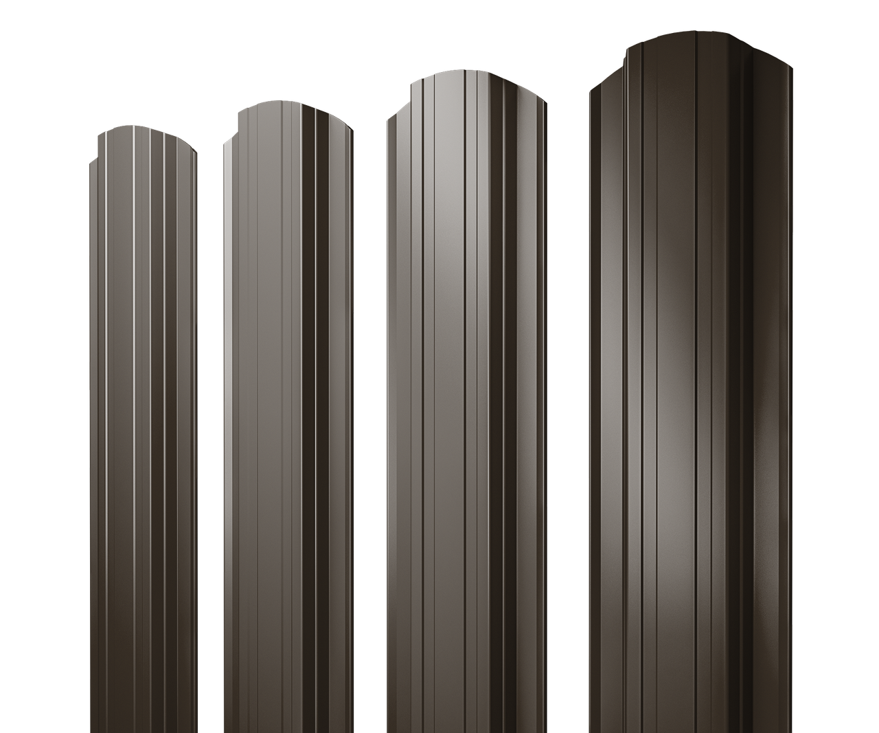Штакетник Прямоугольный фигурный 0,5 Satin Matt TX RR 32 темно-коричневый