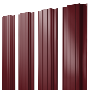 Штакетник Прямоугольный с прямым резом 0,4 PE RAL 3005 красное вино