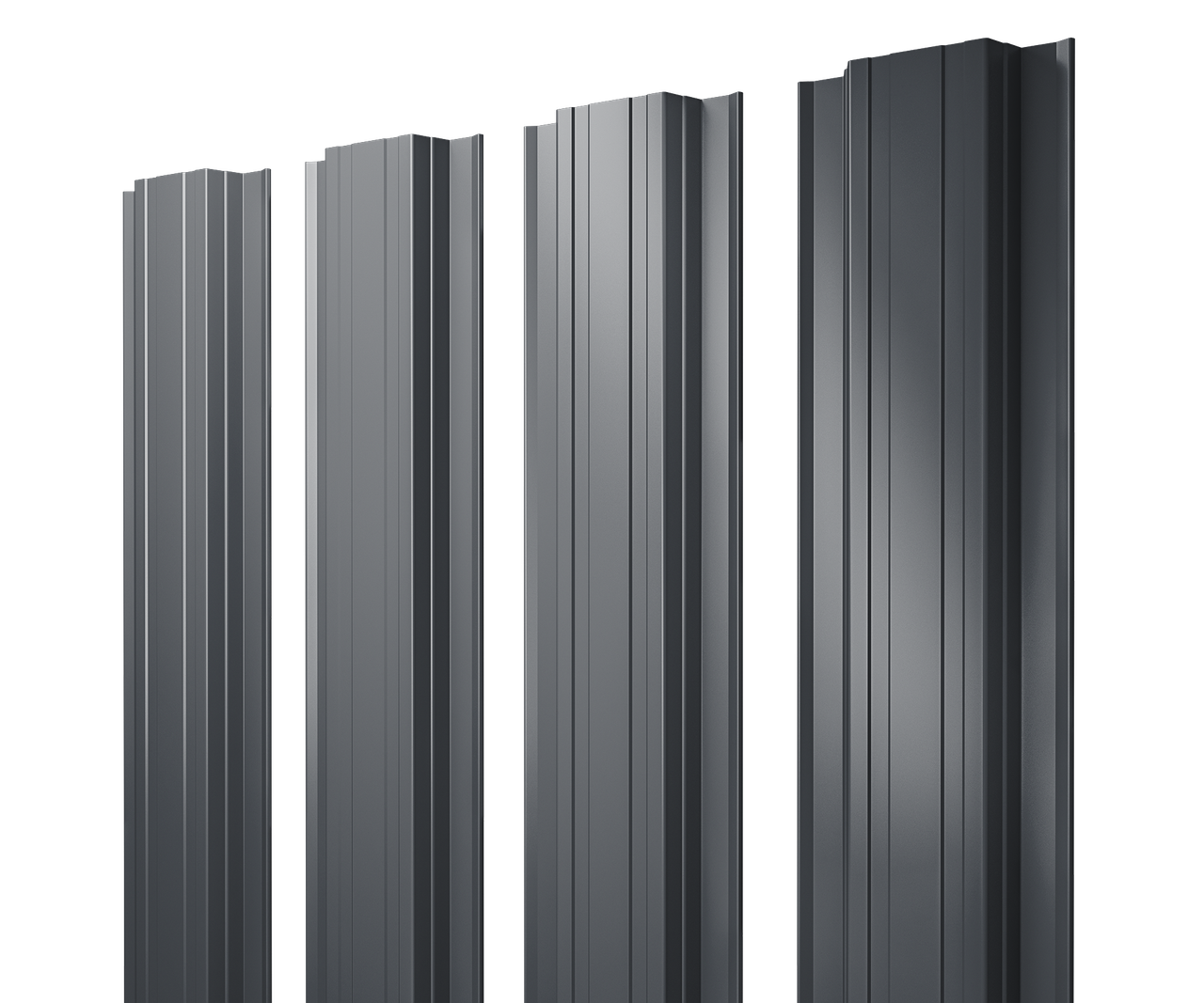 Штакетник Прямоугольный с прямым резом 0,5 PurPro Matt 275 RAL 7024 мокрый асфальт