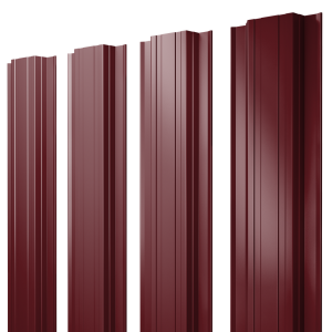 Штакетник Прямоугольный с прямым резом 0,5 Satin RAL 3005 красное вино