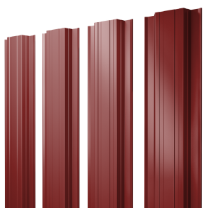 Штакетник Прямоугольный с прямым резом 0,5 Satin RAL 3011 коричнево-красный