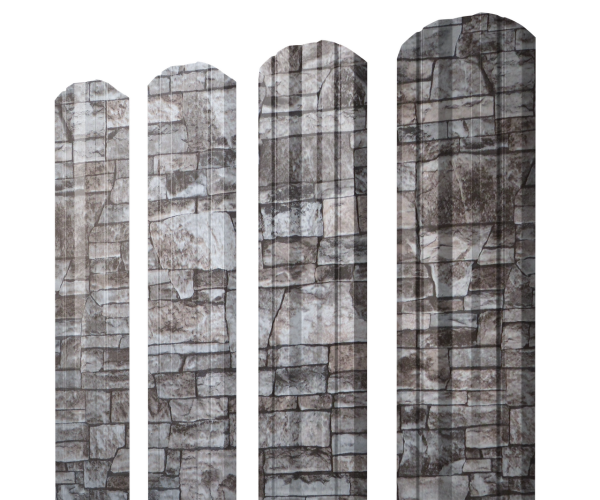 Штакетник Twin фигурный 0,45 Print Elite Fine Stone TwinColor