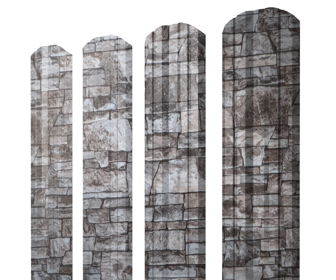 Штакетник Twin фигурный 0,45 Print Elite Fine Stone TwinColor