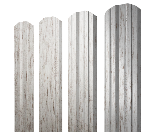Штакетник Twin фигурный 0,45 Print Elite Snow Wood TwinColor
