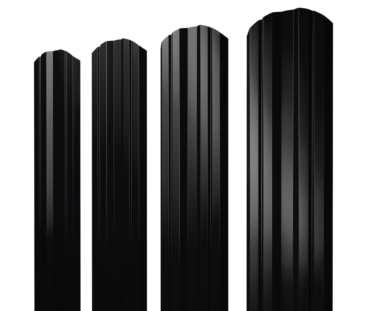 Штакетник Twin фигурный 0,5 PurLite Matt RAL 9005 черный