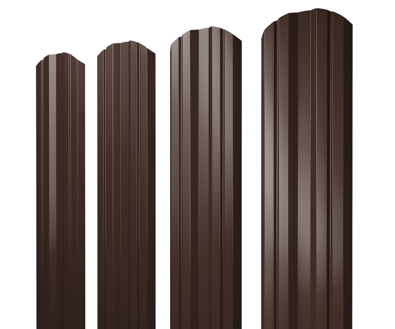 Штакетник Twin фигурный 0,5 Rooftop Бархат RAL 8017 шоколад