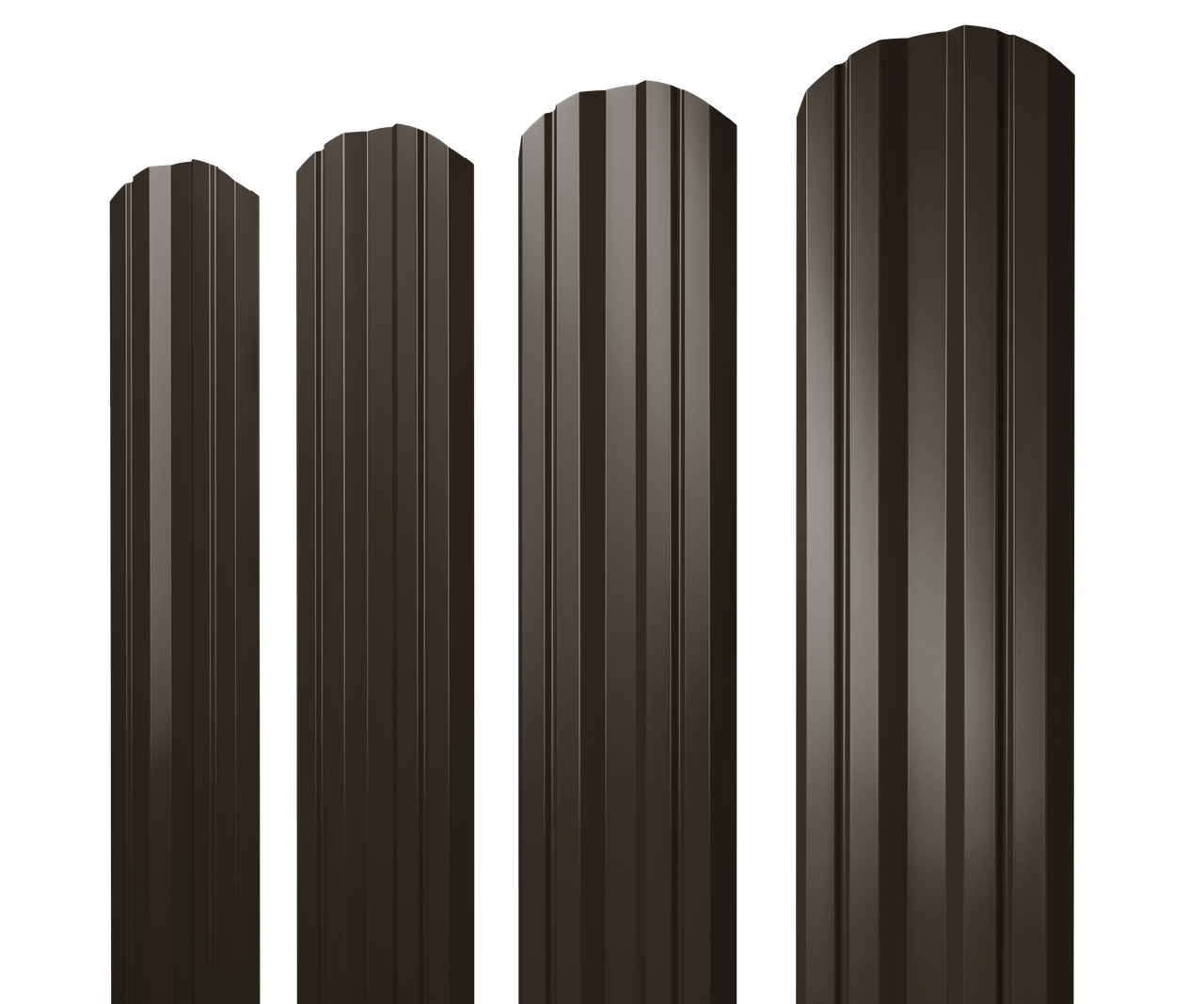 Штакетник Twin фигурный 0,5 Satin Matt RR 32 темно-коричневый