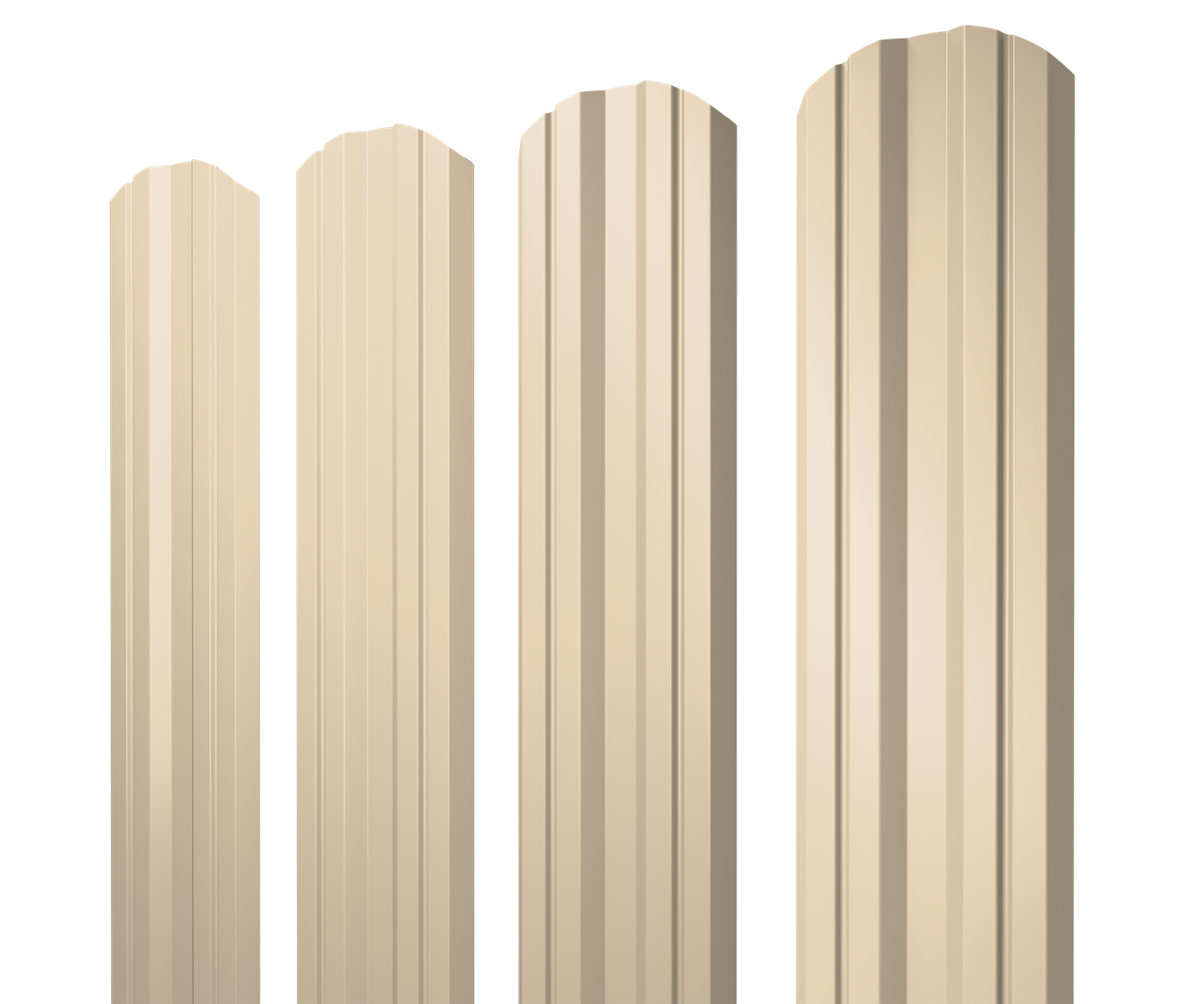 Штакетник Twin фигурный 0,5 Satin RAL 1015 светлая слоновая кость