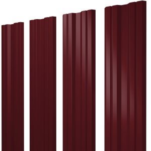 Штакетник Twin с прямым резом 0,45 Drap RAL 3005 красное вино