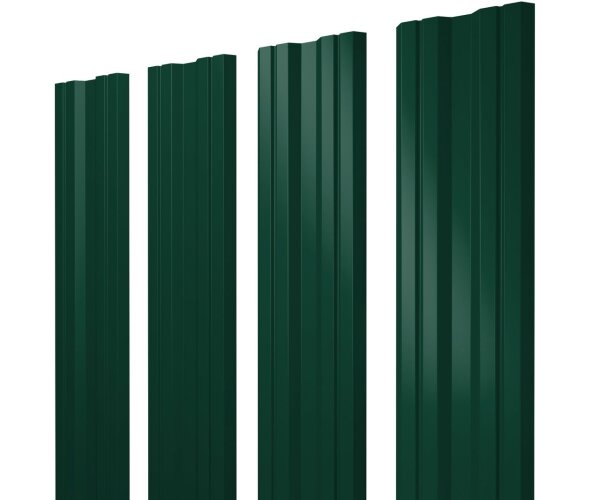 Штакетник Twin с прямым резом 0,45 Drap RAL 6005 зеленый мох