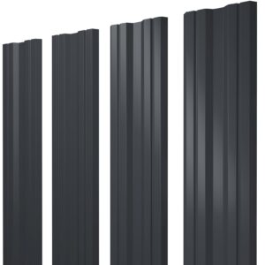 Штакетник Twin с прямым резом 0,45 Drap RAL 7024 мокрый асфальт