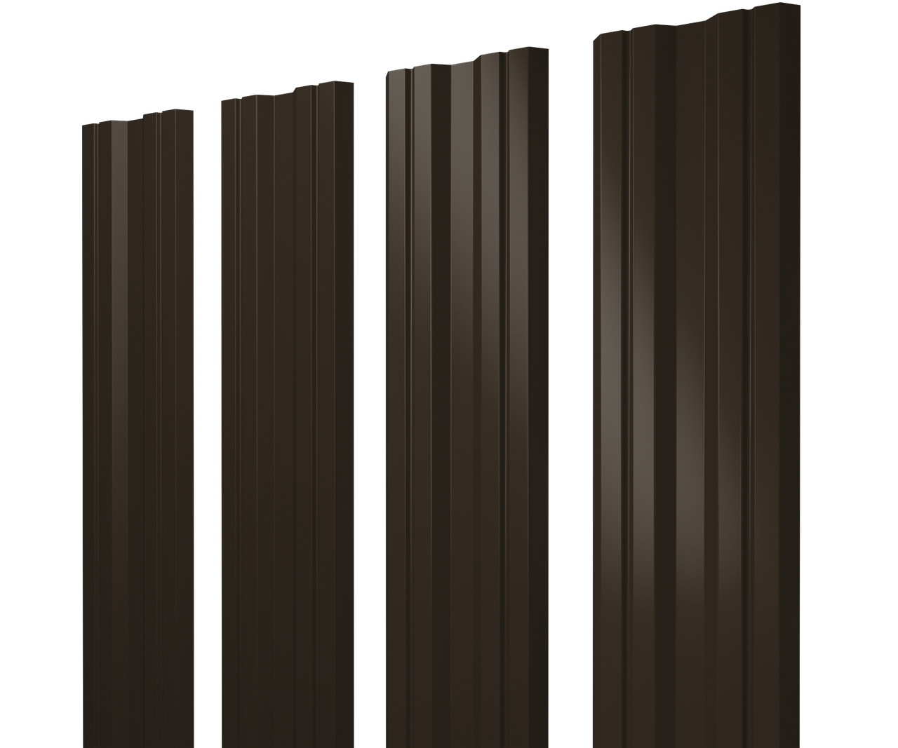 Штакетник Twin с прямым резом 0,45 Drap ST RR 32 темно-коричневый