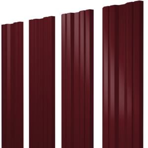 Штакетник Twin с прямым резом 0,45 Drap TX RAL 3005 красное вино