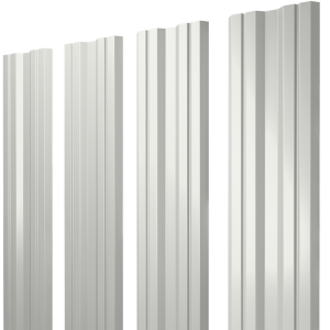 Штакетник Twin с прямым резом 0,45 PE-Double RAL 9003 сигнальный белый