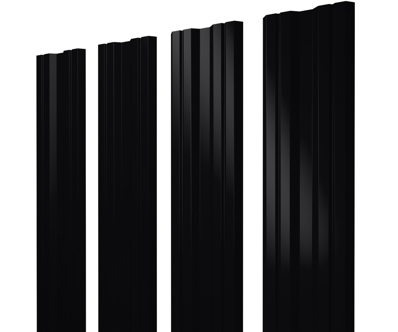 Штакетник Twin с прямым резом 0,45 PE-Double RAL 9005 черный