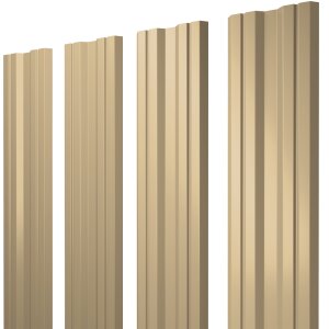 Штакетник Twin с прямым резом 0,45 PE RAL 1014 слоновая кость