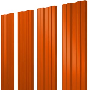 Штакетник Twin с прямым резом 0,45 PE RAL 2004 оранжевый