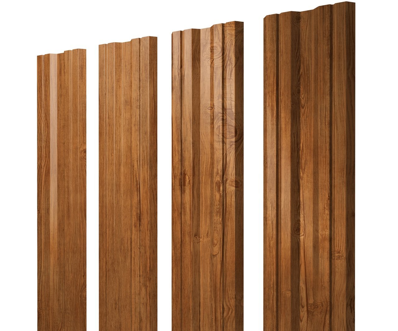 Штакетник Twin с прямым резом 0,45 Print Elite Golden Wood TwinColor