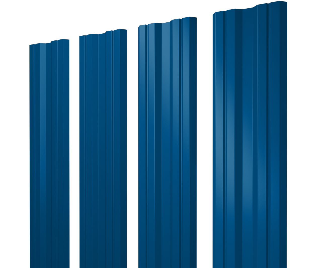 Штакетник Twin с прямым резом 0,5 Satin RAL 5005 сигнальный синий
