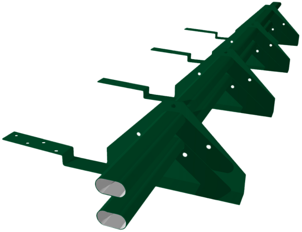 Снегозадержатель трубчатый для композитной черепицы RAL 6005 (3м)