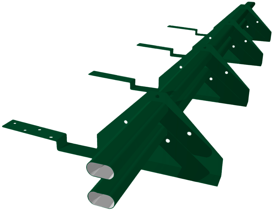 Снегозадержатель трубчатый для композитной черепицы RAL 6005 (3м)
