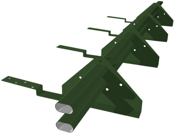 Снегозадержатель трубчатый для композитной черепицы RAL 6020 (3м)