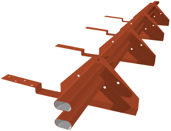 Снегозадержатель трубчатый для композитной черепицы RAL 8004 (3м)
