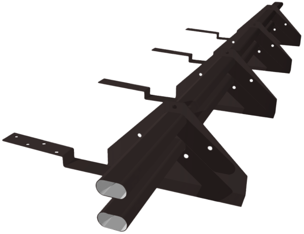 Снегозадержатель трубчатый для композитной черепицы RAL 8019 (3м)