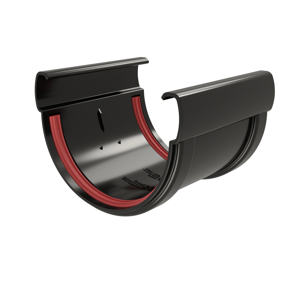 Соединитель желобов Дизайн 135 ПВХ GL черный (RAL 9005)