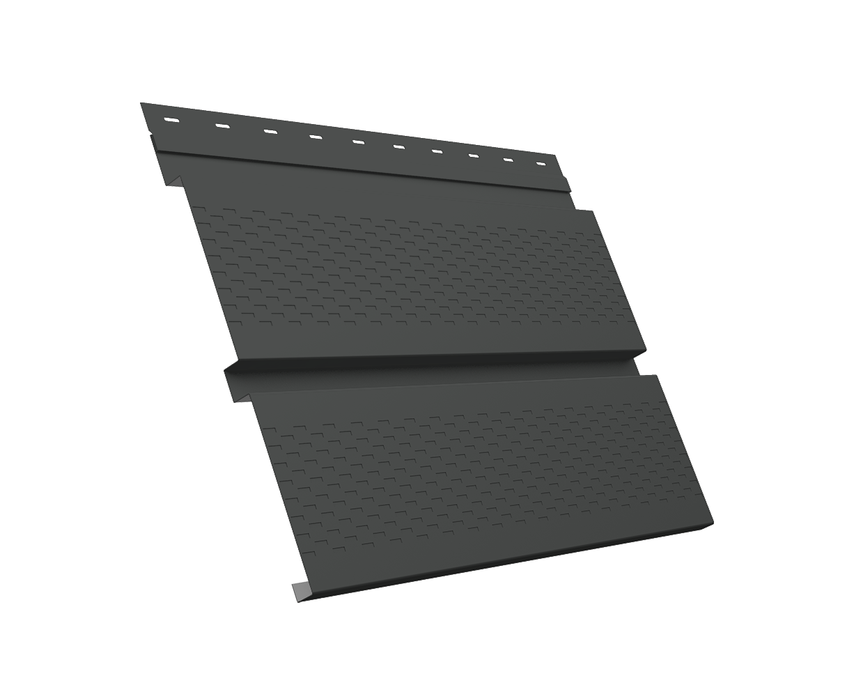 Софит металлический Квадро Брус с перфорацией 0,45 Drap TX с пленкой RAL 7016 антрацитово-серый