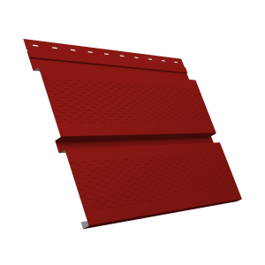 Софит металлический Квадро Брус с перфорацией 0,45 PE с пленкой RAL 3011 коричнево-красный