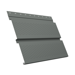 Софит металлический Квадро Брус с перфорацией 0,45 PE с пленкой RAL 7005 мышино-серый