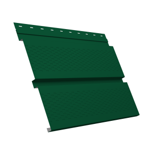 Софит металлический Квадро Брус с перфорацией 0,5 Satin Matt TX с пленкой RAL 6005 зеленый мох