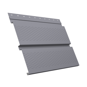 Софит металлический Квадро Брус с перфорацией 0,5 Satin с пленкой RAL 7004 сигнальный серый