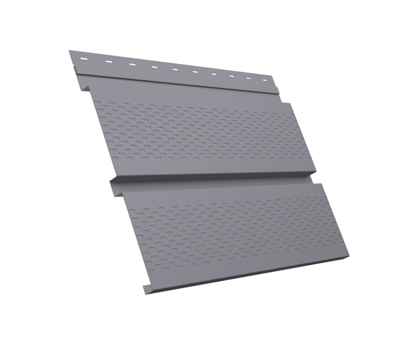 Софит металлический Квадро Брус с перфорацией 0,5 Satin с пленкой RAL 7004 сигнальный серый