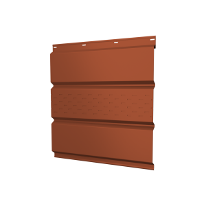 Софит металлический центральная перфорация 0,45 Drap ST с пленкой RAL 8004 терракота