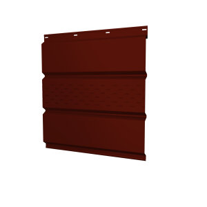 Софит металлический центральная перфорация 0,45 PE с пленкой RAL 3009 оксидно-красный