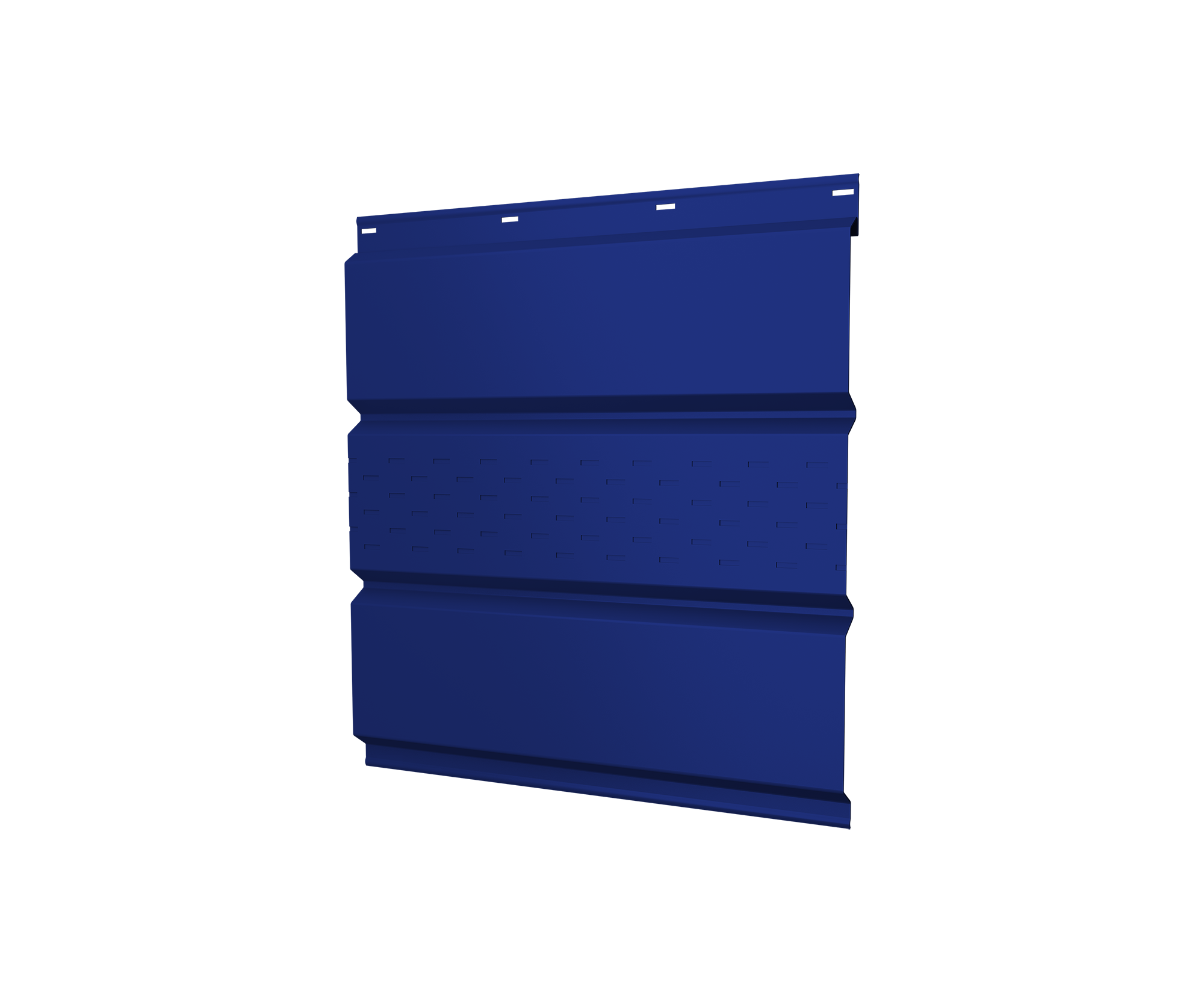 Софит металлический центральная перфорация 0,45 PE с пленкой RAL 5002 ультрамариново-синий