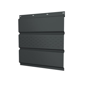 Софит металлический центральная перфорация 0,45 PE с пленкой RAL 7005 мышино-серый