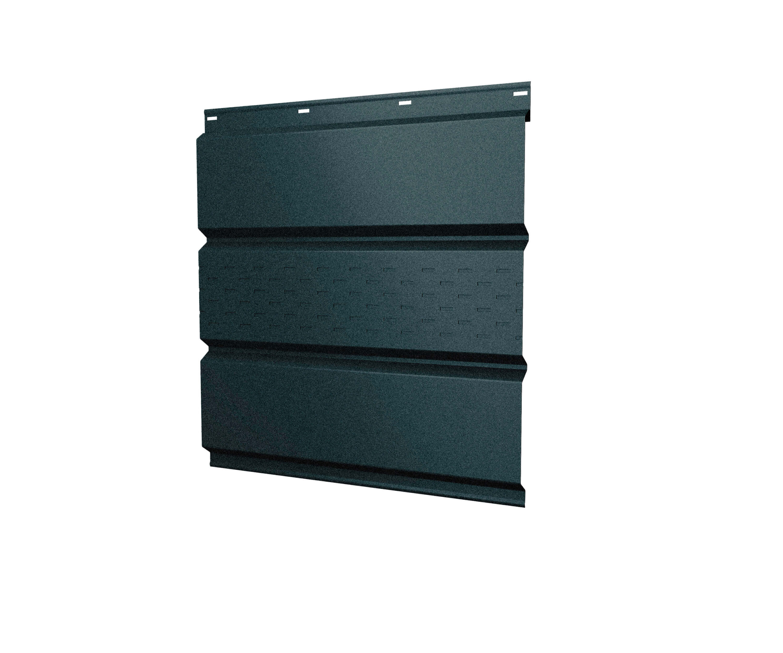 Софит металлический центральная перфорация 0,5 GreenCoat Pural BT, matt с пленкой RR2H3 (RAL 7016 антрацитово-серый)