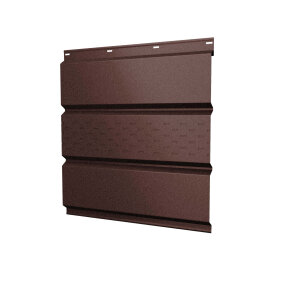 Софит металлический центральная перфорация 0,5 GreenCoat Pural BT с пленкой RR 887 шоколадно-коричневый (RAL 8017 шоколад)