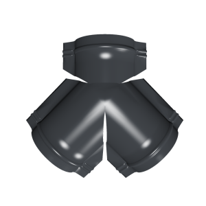 Тройник Y малого конька полукруглого 0,5 Satin Matt TX с пленкой RAL 7024 мокрый асфальт