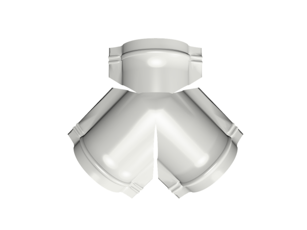 Тройник Y малого конька полукруглого 0,5 Satin с пленкой RAL 9003 сигнальный белый