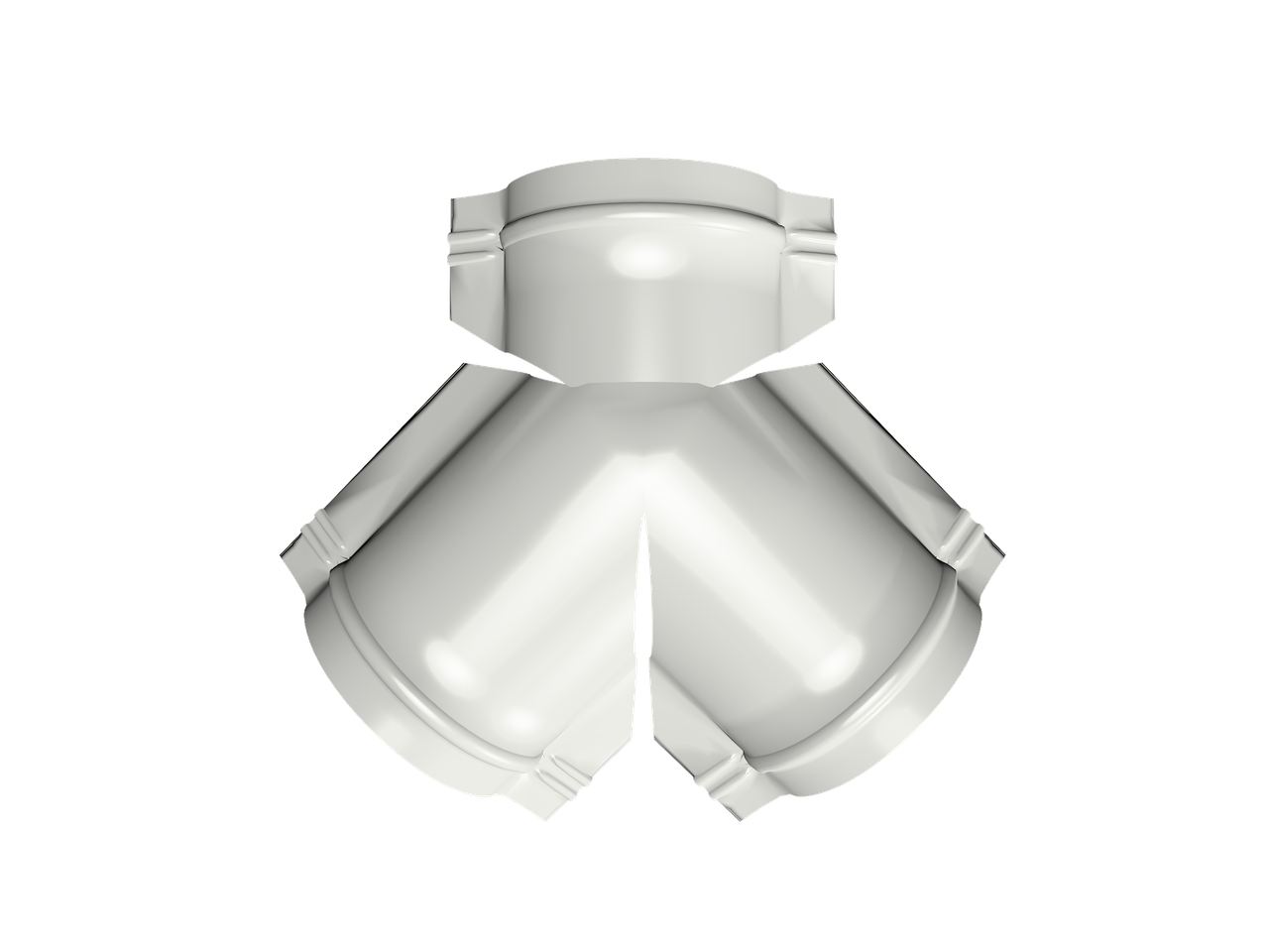 Тройник Y малого конька полукруглого 0,5 Satin с пленкой RAL 9003 сигнальный белый