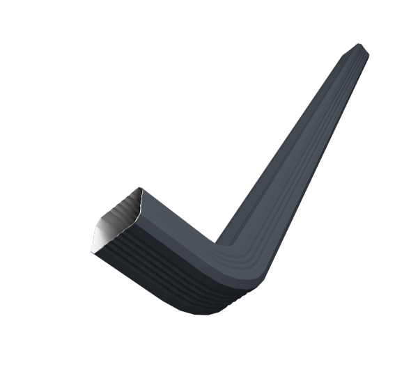 Труба гофрированная Vortex Lite Matt 76х102х3000мм с коленом RAL 7024 мокрый асфальт