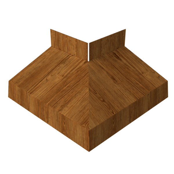 Угол отлива внешний 50 0,45 Print Elite с пленкой Golden Wood TwinColor