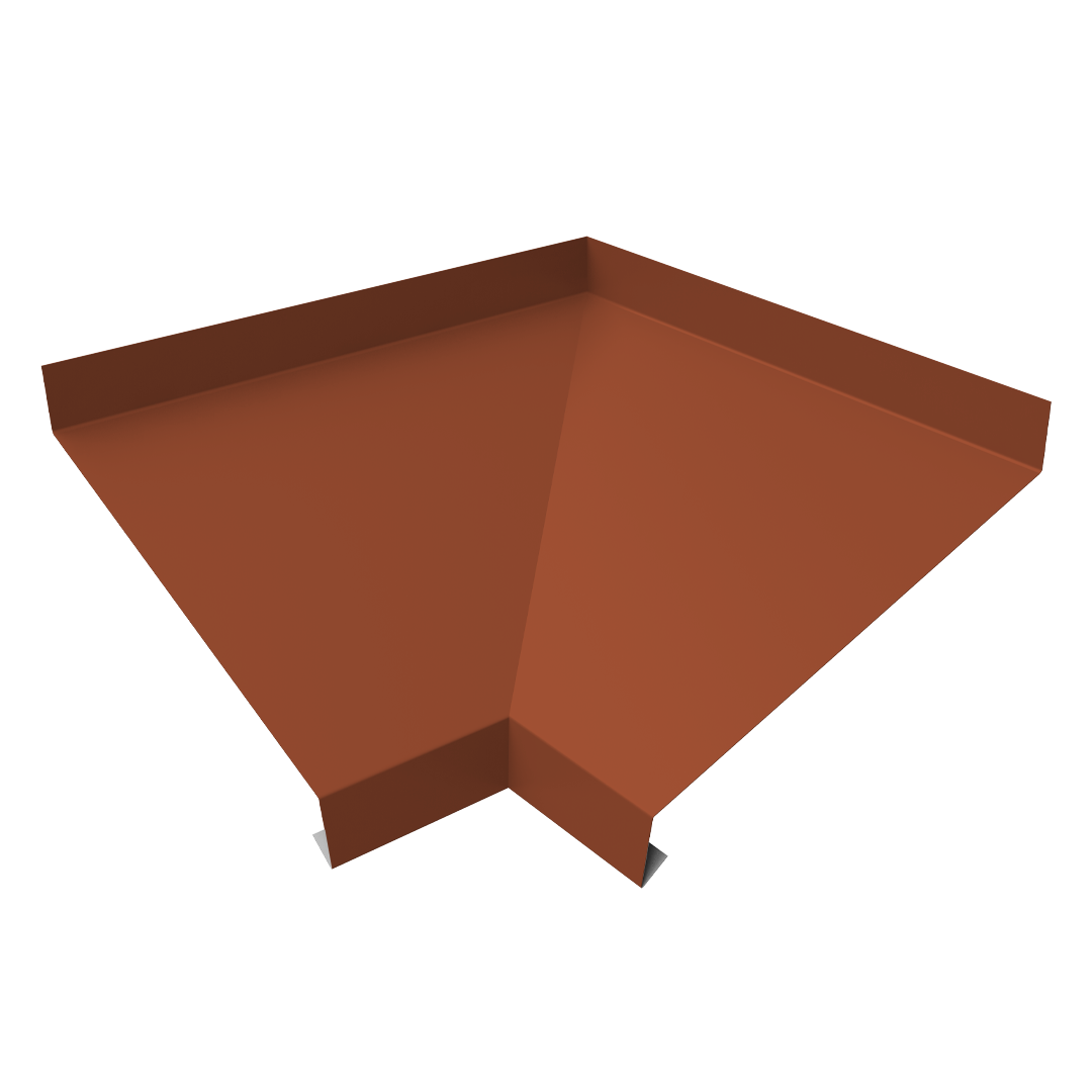 Угол отлива внутренний 100 0,5 Satin Matt с пленкой RAL 8004 терракота