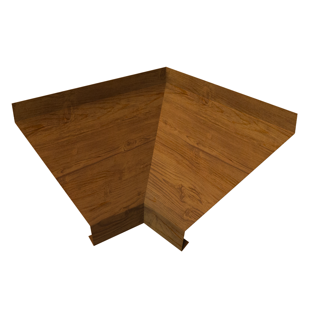 Угол отлива внутренний 150 0,45 Print Elite с пленкой Golden Wood TwinColor